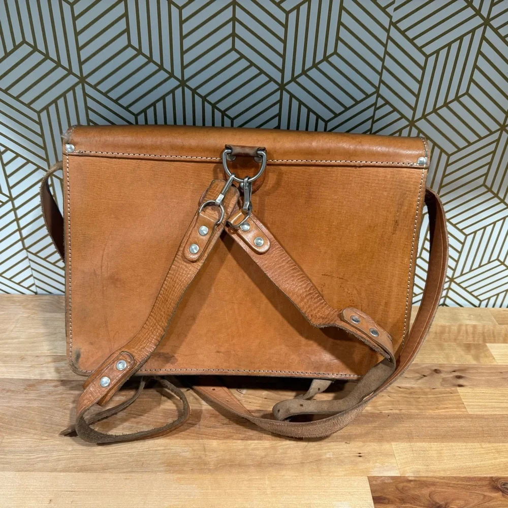 JJ Kübler leather bag natural leather bag 30x40 cm briefcase travel bag vintage